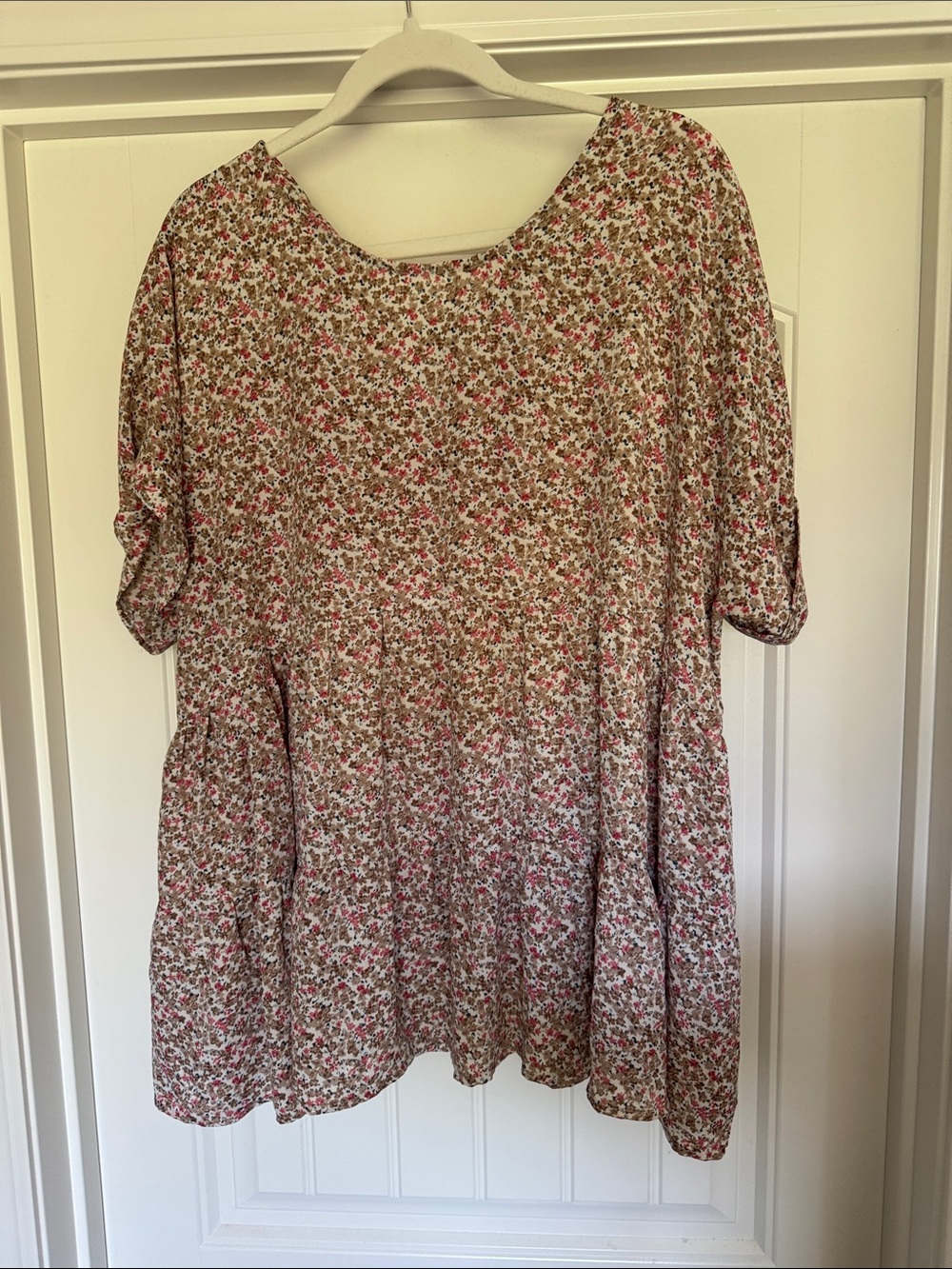 Floral Short Sleeve Blouse - Pink Multi